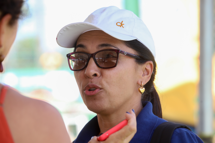 Brasília, 30.10.2023, Juliana Maia, coordenadora, fala sobre os Jogos Escolares Brasileiros 2023, no Clube Ascade. Foto: Antônio Cruz/Agência Brasil
